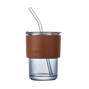 Bamboo Straw Cup Slub Glass